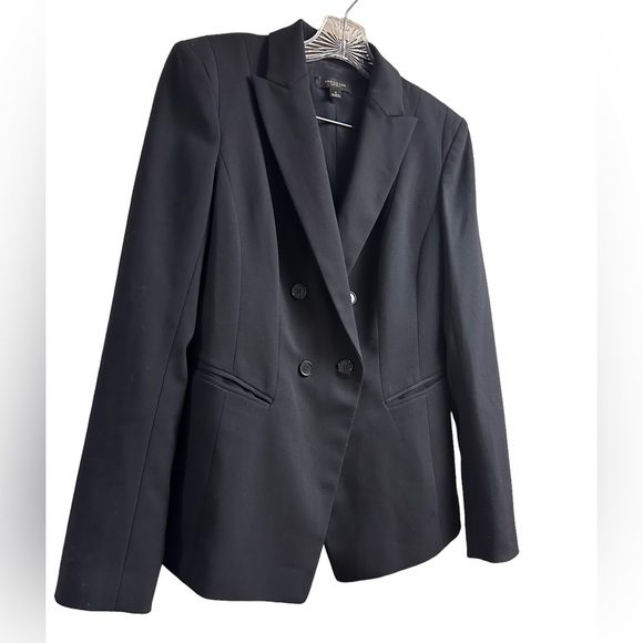 Ann Taylor Blazer Classic Wool Blend Double Breasted Button Front Pockets Size 4 - Picture 3 of 16